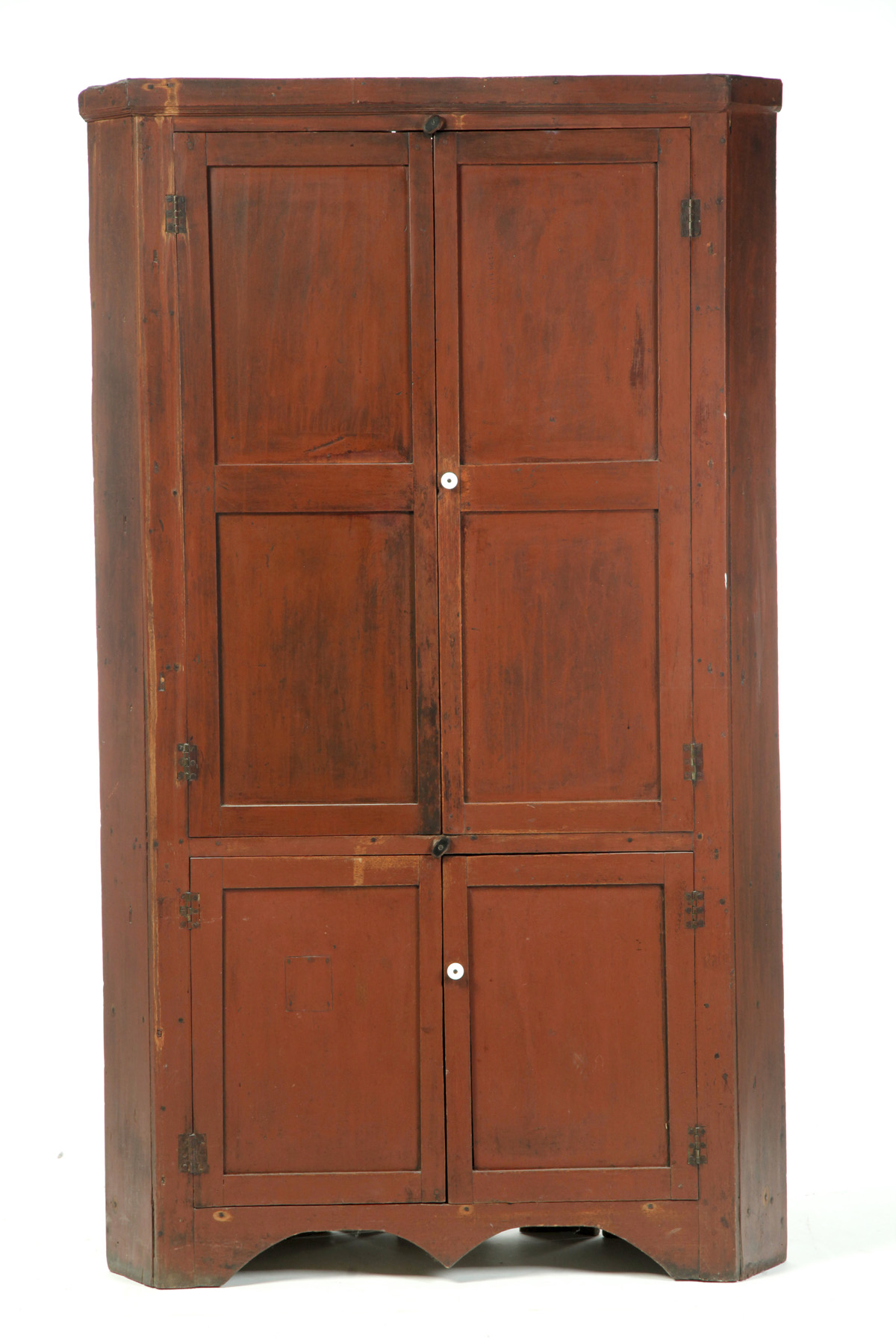 Appraisal: AMERICAN CORNER CUPBOARD Mid th century pine One-piece cupboard with