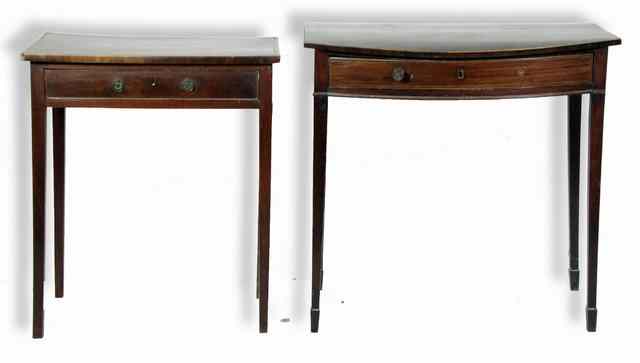 Appraisal: A th Century bowfront side table fitted a single drawer