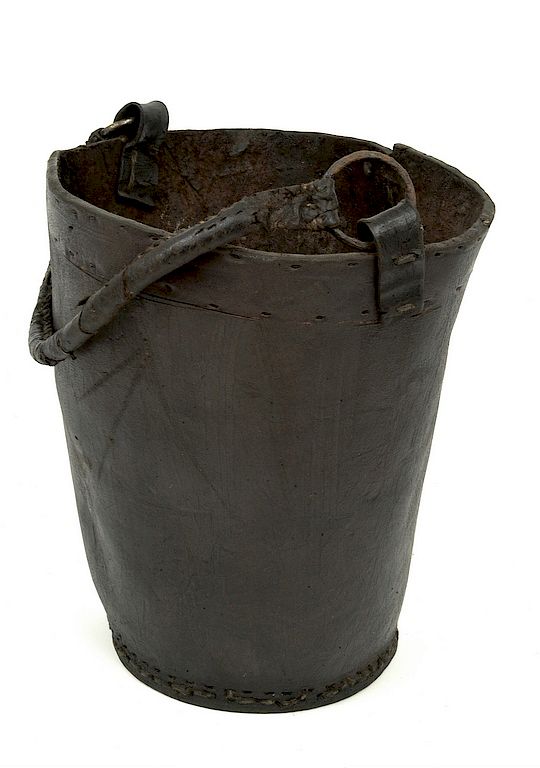 Appraisal: FIRE BUCKET FROM THE WRECK OF THE HMS INVINCIBLE Leather