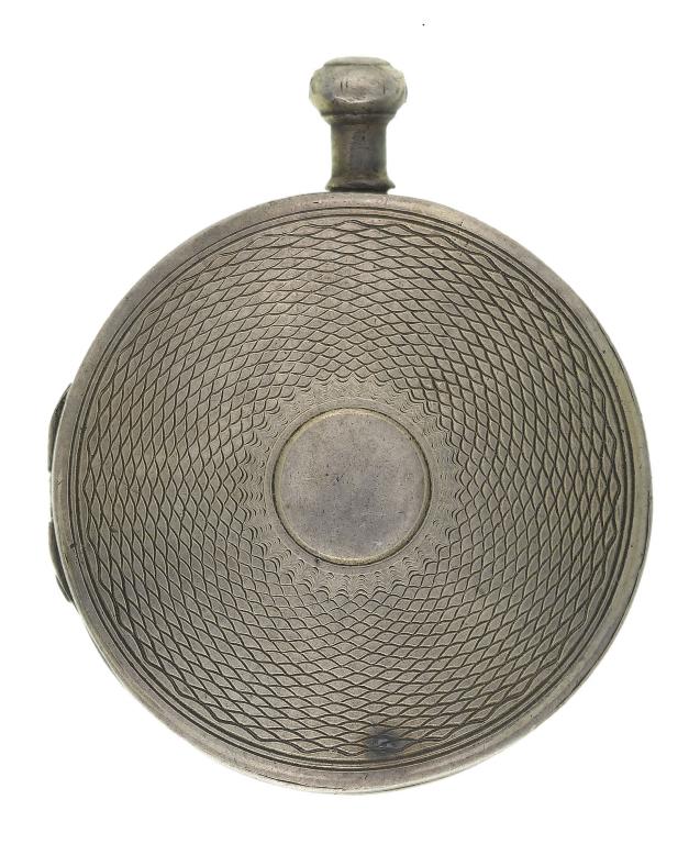 Appraisal: A GEORGE III SILVER WATCH-CASE VINAIGRETTE engine turned with engraved