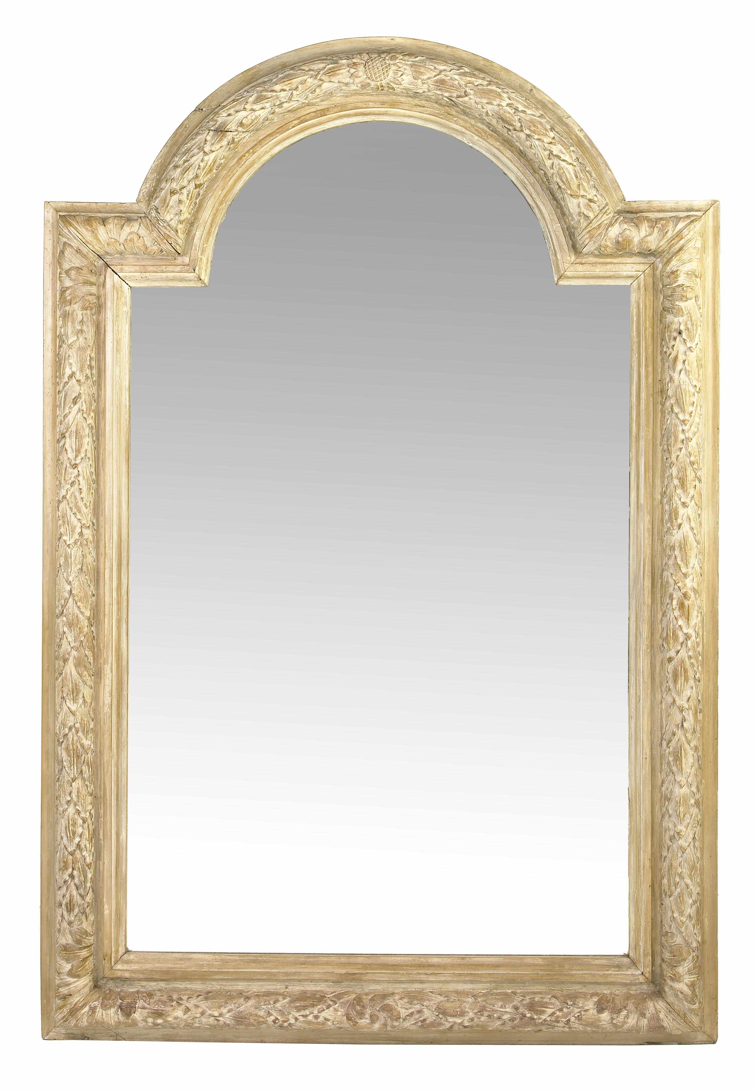 Appraisal: A Continental Baroque style paint decorated mirror second half th