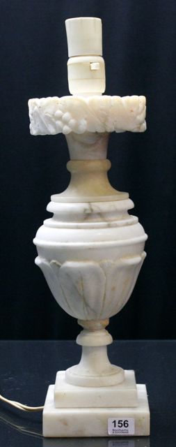 Appraisal: An alabaster lamp in the form of an urn cms