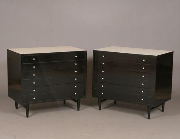 Appraisal: Set of two Deco Modern American of Martinsville lacquer dressers