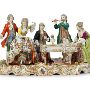 Appraisal: An Italian Capodimonte Polychrome and Gilt Painted Porcelain Figural Group