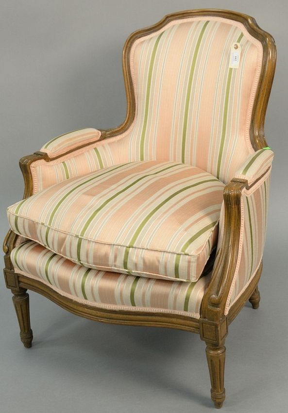 Appraisal: Louis XVI style chair with custom silk upholstery ht in