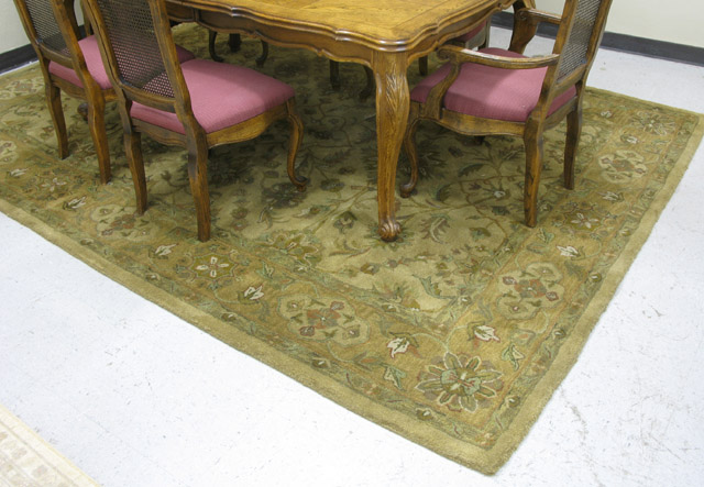 Appraisal: ORIENTAL CARPET Indo-Persian overall floral design on light green ground