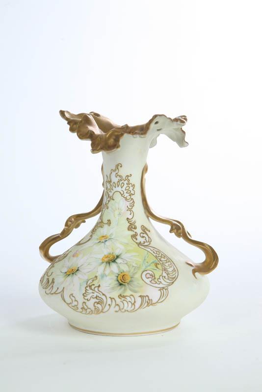 Appraisal: PAIRPOINT LIMOGES VASE Squat form vase having gilt handles and