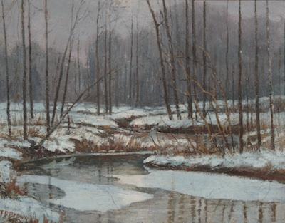 Appraisal: T D Brown American th Century Winter Forest Oil on