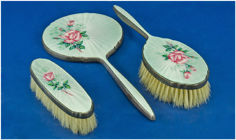 Appraisal: Silver Piece Dressing Table Set Comprising A Hair Brush Clothes