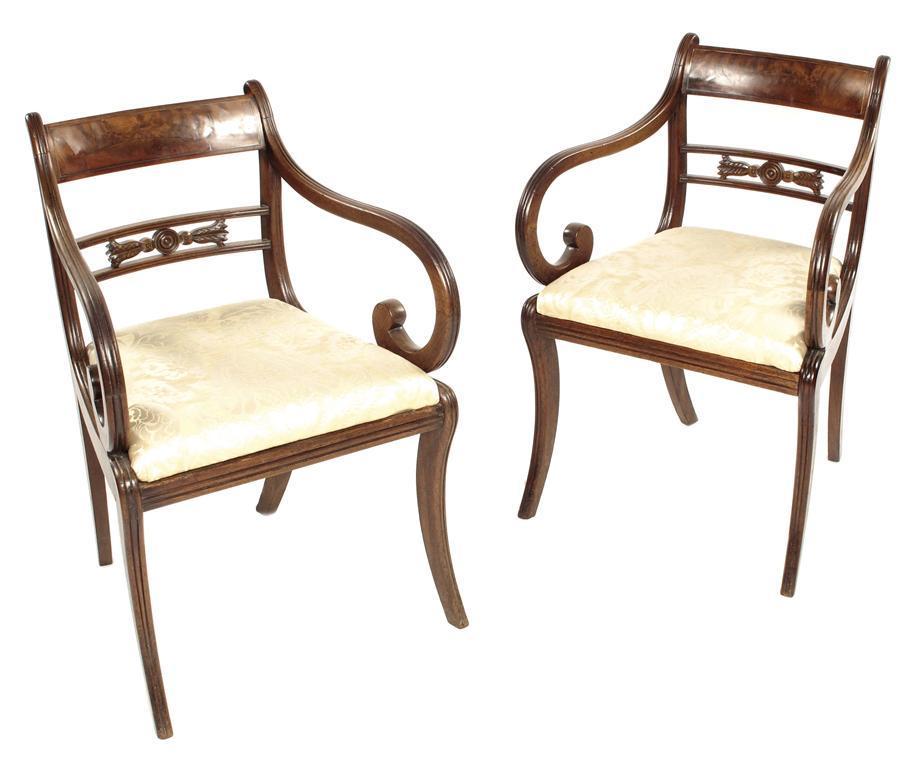 Appraisal: A pair of Regency mahogany carver armchairs attributed to Gillows