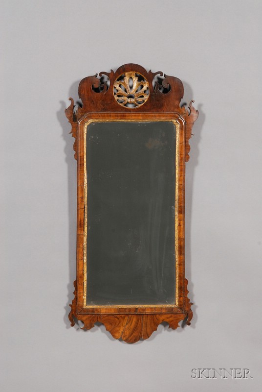 Appraisal: Chippendale Walnut and Parcel-gilt Mirror England last half th century