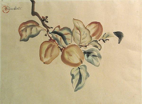 Appraisal: Chiura Obata American - Persimmons signed 'Chiura Obata' upper left