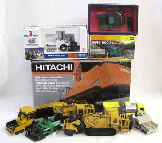 Appraisal: TEN DIECAST METAL SCALE MODELS OF ROAD BUILDING EQUIPMENT including