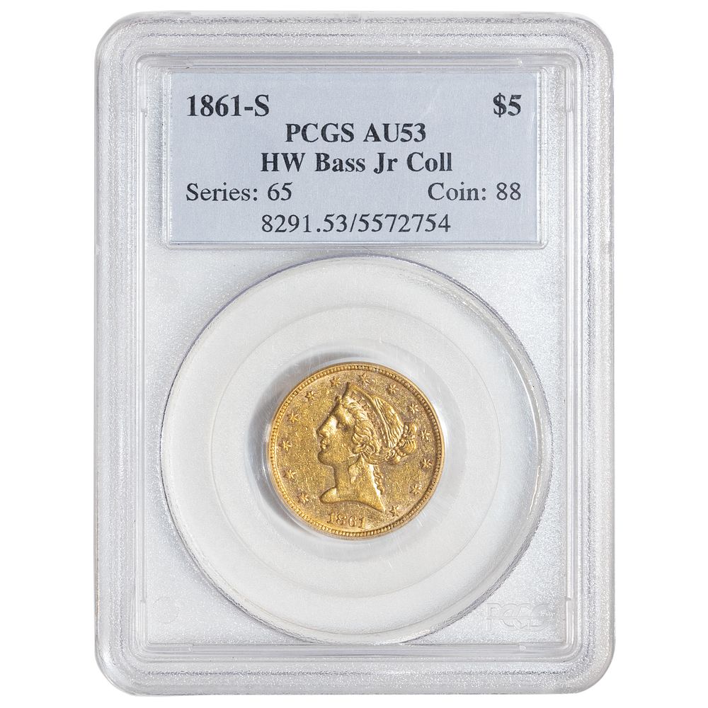 Appraisal: -S Liberty Gold PCGS AU HW Bass -S Liberty Gold