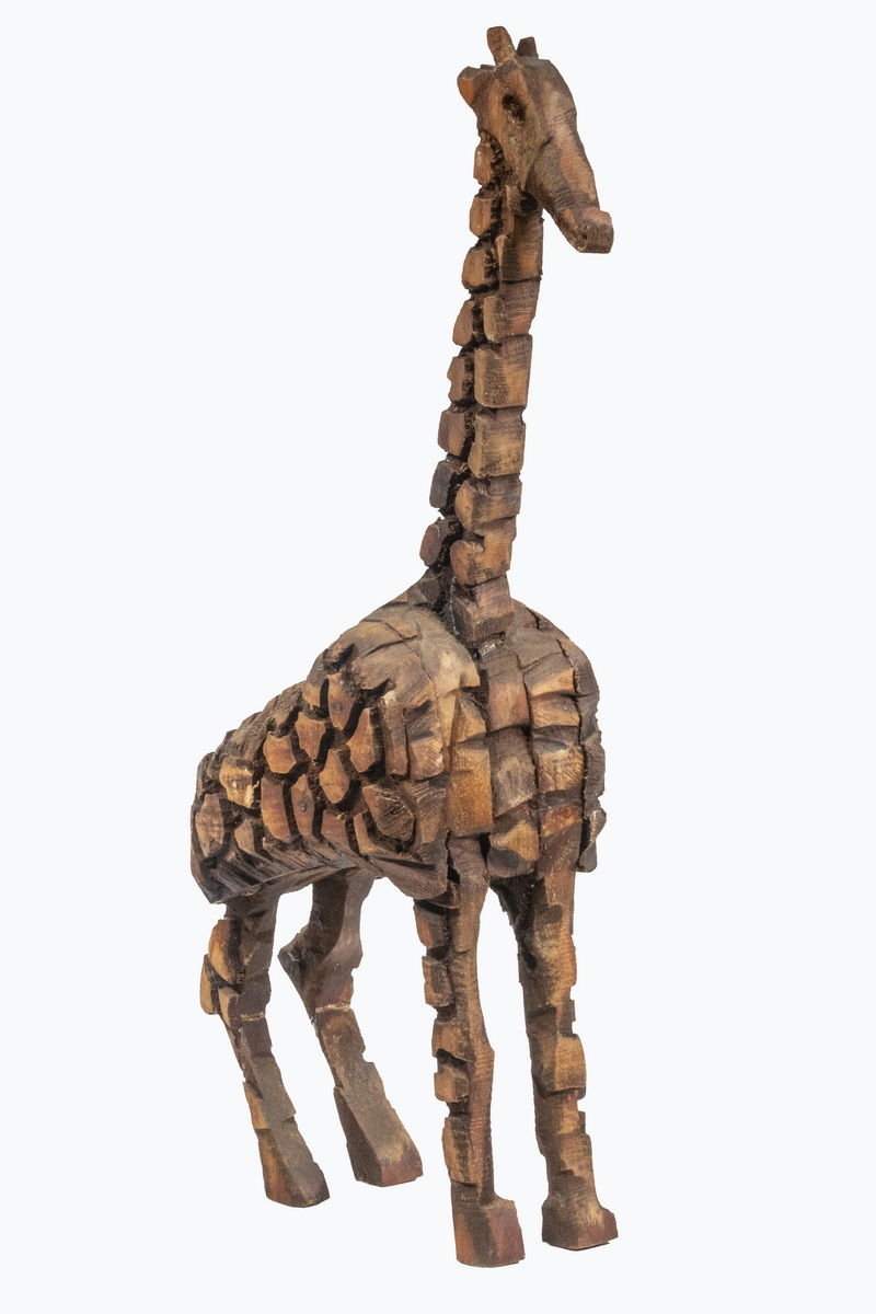 Appraisal: BERNARD BLACKIE LANGLAIS ME NY - Giraffe carved wooden sculpture