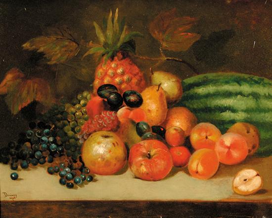 Appraisal: British American school early th century STILL LIFE WITH FRUIT