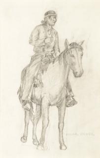 Appraisal: EDGAR PAYNE - Navajo Navajo Riders The Packerpencil on paper