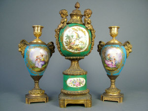 Appraisal: A pair of late th century Sevres style ormolu mounted