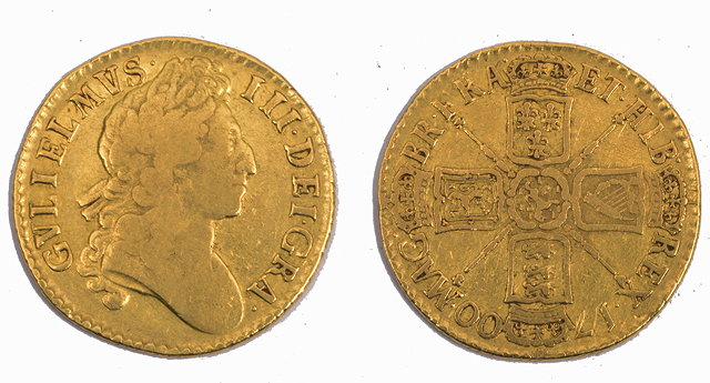 Appraisal: A WILLIAM III GOLD GUINEA DATED