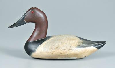 Appraisal: Canvasback hen duck decoy red painted eye bottom with red