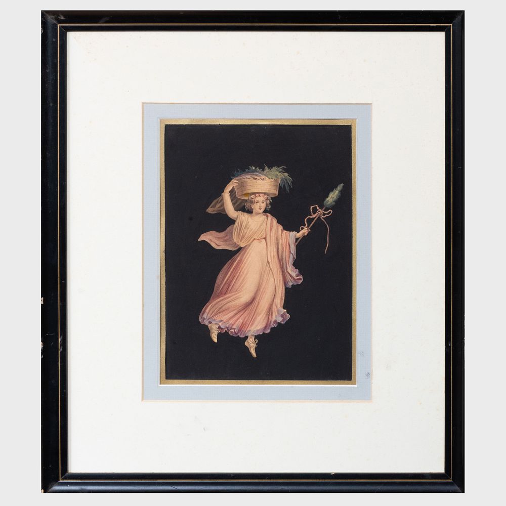 Appraisal: European School Angel Gouache on paper unsigned x in sight