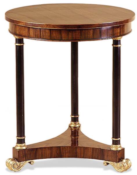 Appraisal: A French Empire style rosewood and giltwood gueridon The ebonized