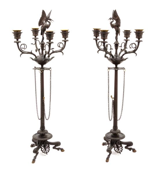 Appraisal: Sale Lot A Pair of Neoclassical Style Cast Metal Four-Light