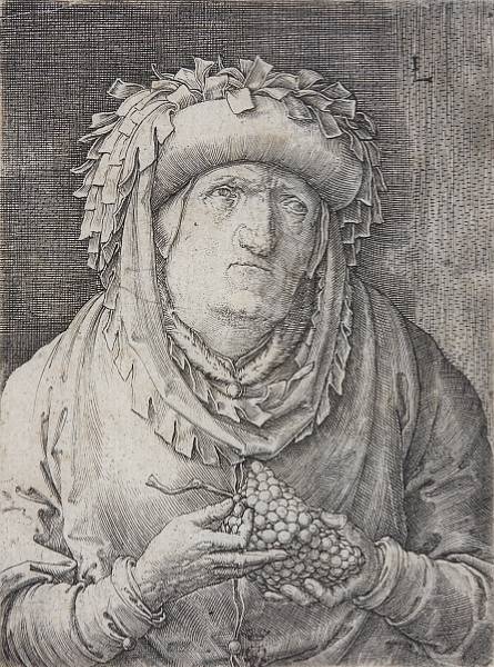 Appraisal: Lucas van Leyden Dutch - Old Woman with Grapes B