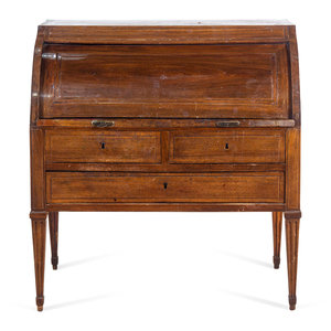 Appraisal: A Louis XVI Style Mahogany Bureau Cylindre th Century Height