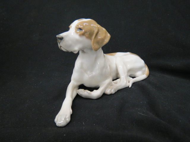 Appraisal: Royal Copenhagen Porcelain Dog Figurine laying hound dog long excellent