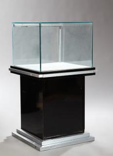 Appraisal: Modern Glass and Chrome Store Display Case late Modern Glass