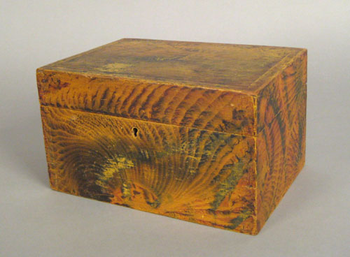 Appraisal: New England painted basswood lock box early mid th c