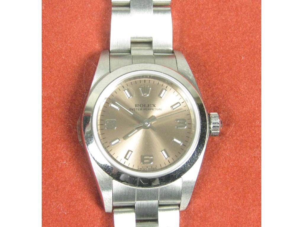 Appraisal: A Rolex Oyster Perpetual Lady's Wristwatch the satin bronze dial