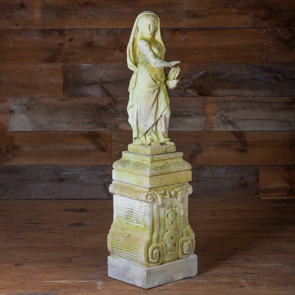 Appraisal: French Carved Limestone Model of the Keeper of the Flame