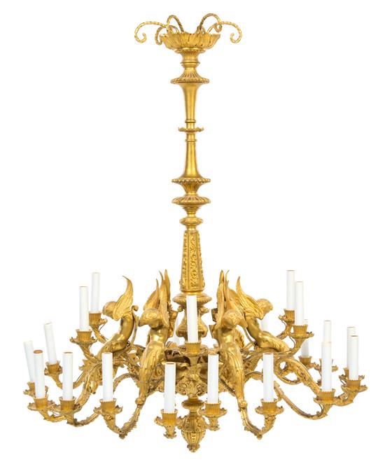 Appraisal: Sale Lot A Neoclassical Gilt Bronze Twenty-Four Light Chandelier early