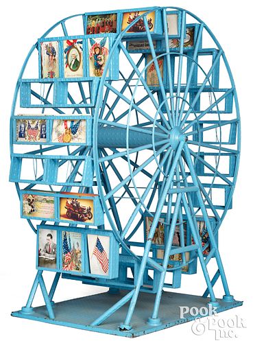 Appraisal: WABASH EMBOSSED PAINTED TIN POSTCARD FERRIS WHEELWabash embossed painted tin