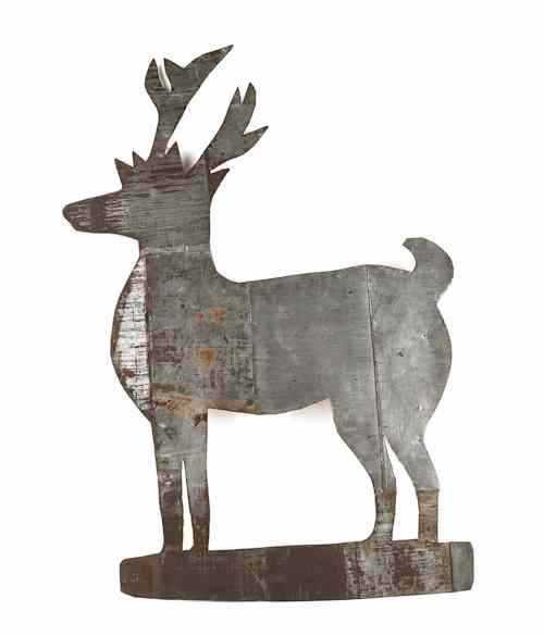 Appraisal: Sheet zinc stag weathervane th c h Provenance Pook Pook