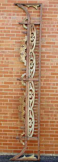 Appraisal: Carved pine porch fretwork panel with stick and ball carvings