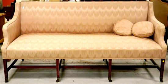 Appraisal: Federal style sofa flat crest down curved arms mahogany base