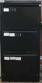 Appraisal: A Black Three Drawer Filing Cabinet