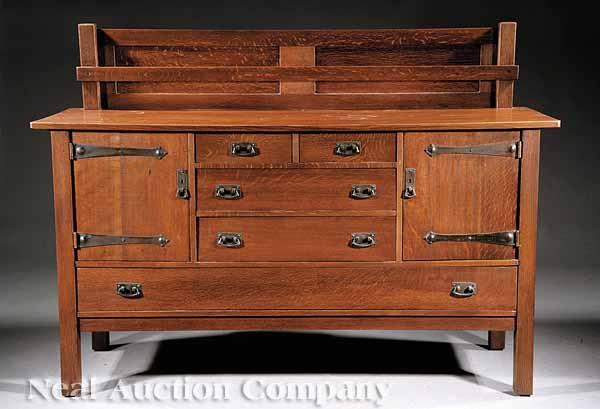 Appraisal: A Good American Arts and Crafts Oak Sideboard c attributed