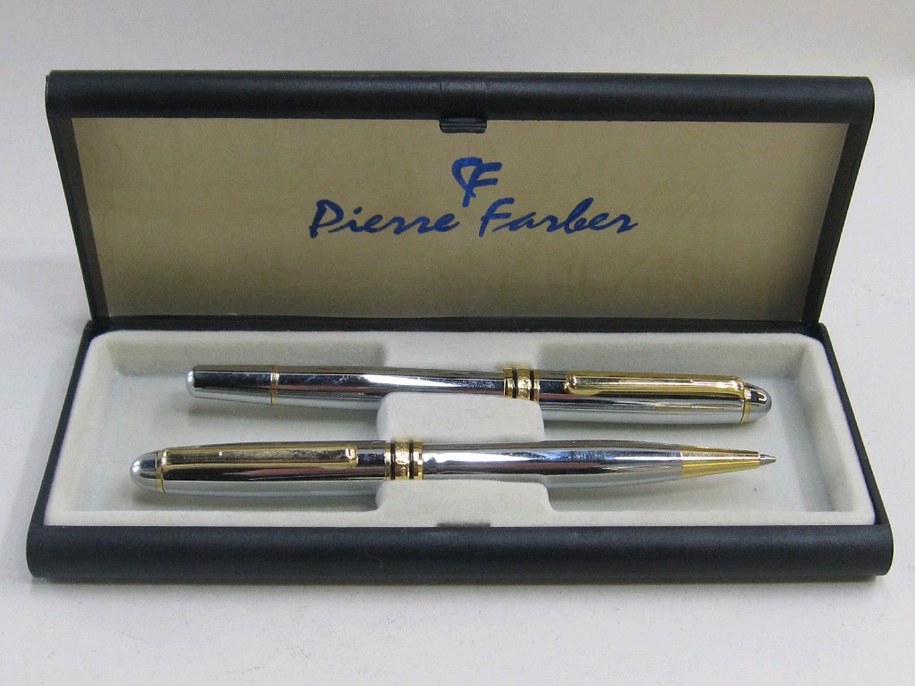 Appraisal: Cased pen set by Pierre Farber