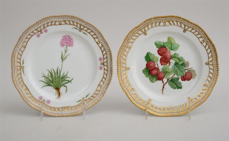 Appraisal: ROYAL COPENHAGEN FLORA DANICA POCELAIN PLATE AND A ROYAL COPENHAGEN