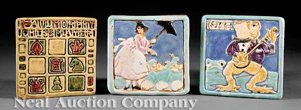 Appraisal: A Group of Seven Newcomb Art Pottery Tiles all hand