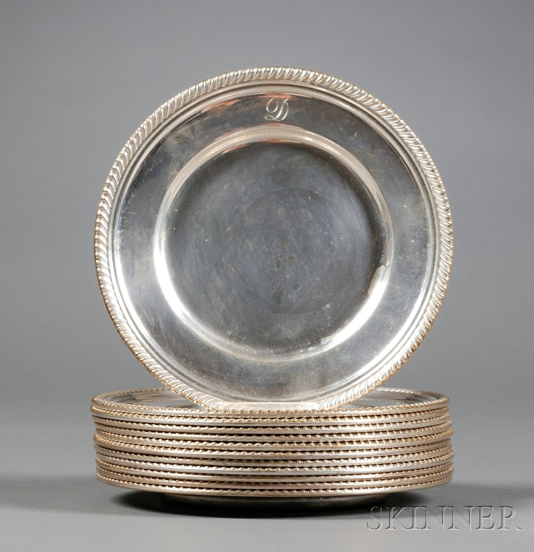 Appraisal: Set of Twelve Gorham Sterling Side Plates th century with