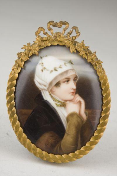 Appraisal: German Porcelain Plaque att KPM late th c depicting a