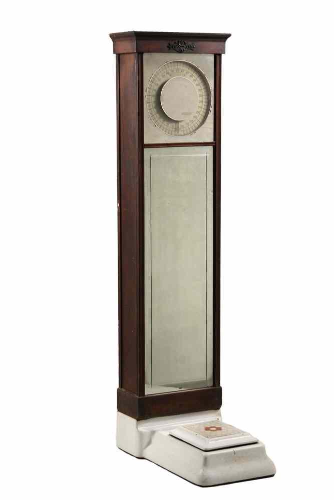 Appraisal: STOREFRONT PENNY SCALE - Ca Storefront Penny Scale with Walnut