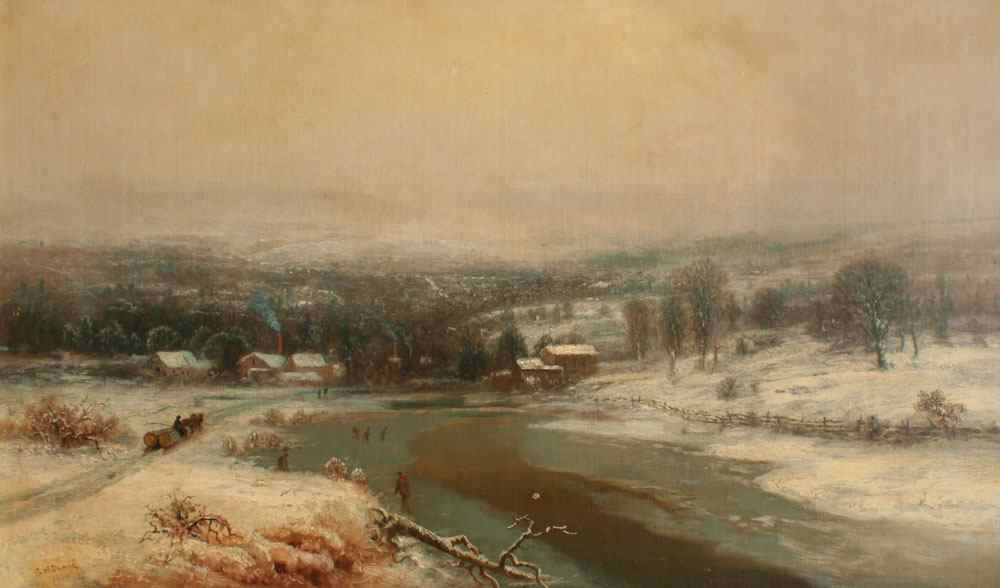 Appraisal: DURRIE George H American - Panoramic Winter Vista Outside a