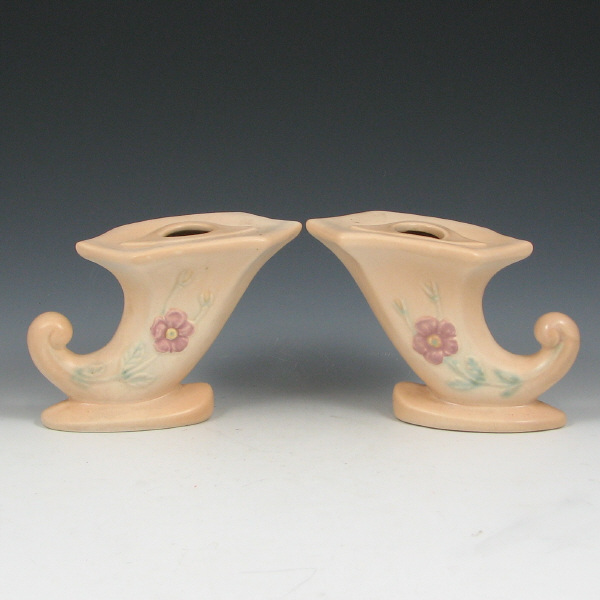 Appraisal: Hull Dogwood Candleholders Pair - Mint Pair of Dogwood candleholders