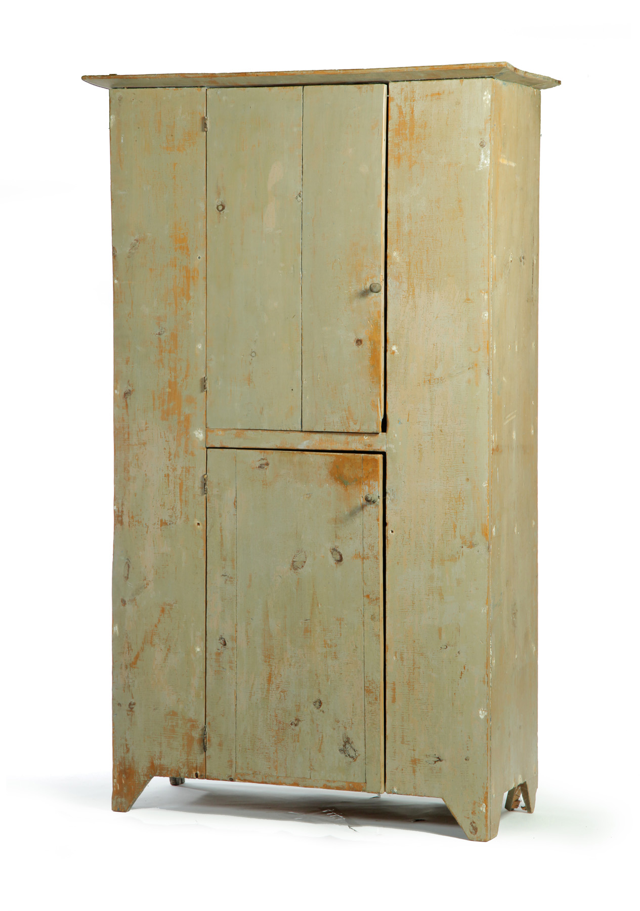 Appraisal: PAINTED SLAB CONSTRUCTED TWO DOOR CUPBOARD American rd quarter th